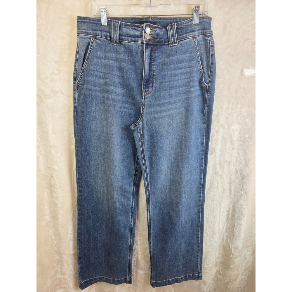 Judy Blue Wide Leg Jeans Medium Wash High Rise Size 15/32 JB82558MD Stretch